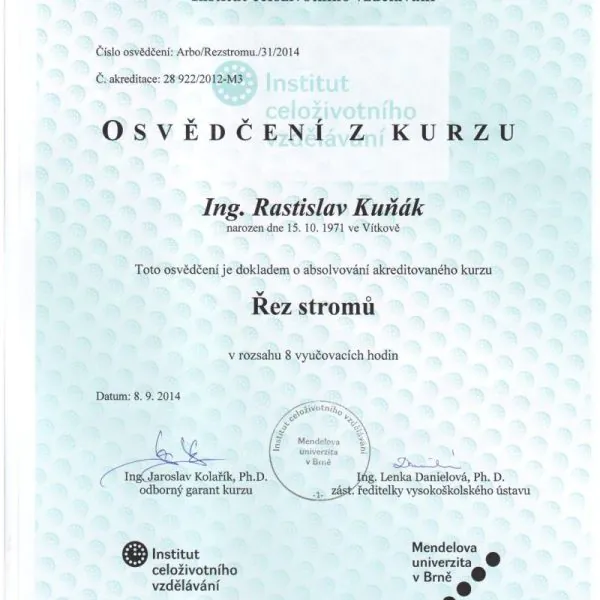 KEISH Ocvedčenie rez stromov